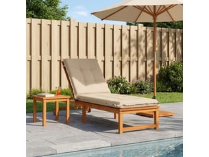 Coussin de transat, coussin pour bain de soleil gemert 100 % polyester crème 190 x 50 x 9 cm cf56140