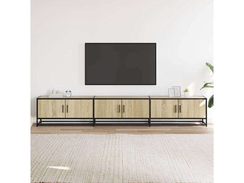  Meuble tv - banc tv - meuble de rangement chêne sonoma 240x35x41 cm bois d'ingénierie  - Conforama C