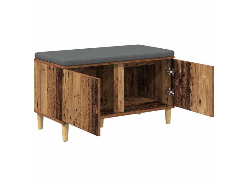  Banc d'entrée, banc interieur avec coussin bois ancien 80x38x46 cm shl1774  - Conforama E