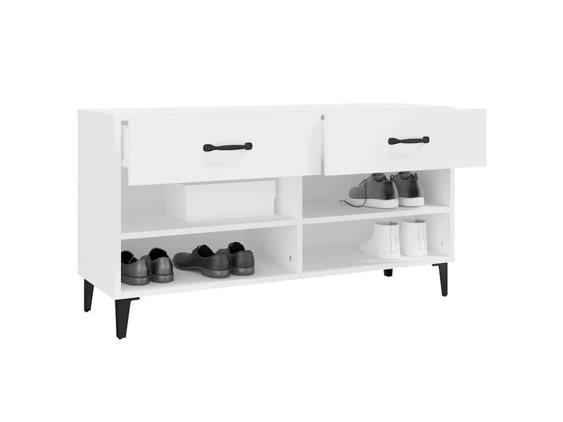  Meuble à chaussure | armoire à chaussures blanc 102x35x55 cm bois d'ingénierie  - Conforama E