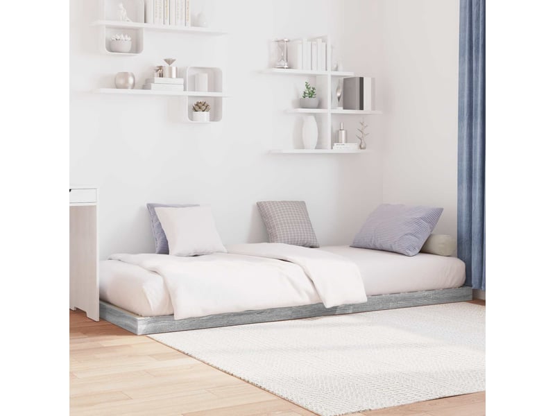 Lit simple- lit adulte - cadre de lit surélevé gris sonoma 100 x 200 cm - Conforama B