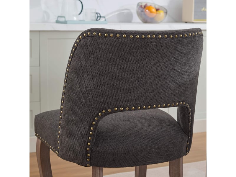 Chaises de salle à manger en bois 2 pièces, design moderne avec tissu rembourré, noir, idéales pour cuisine ou salle à manger, de1870bk  - Conforama D