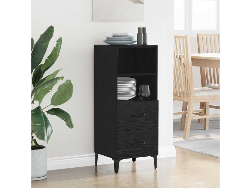 Buffet - bahut - meuble de rangement chêne noir 34 x 34,5 x 90 cm bois d'ingénierie - Conforama D