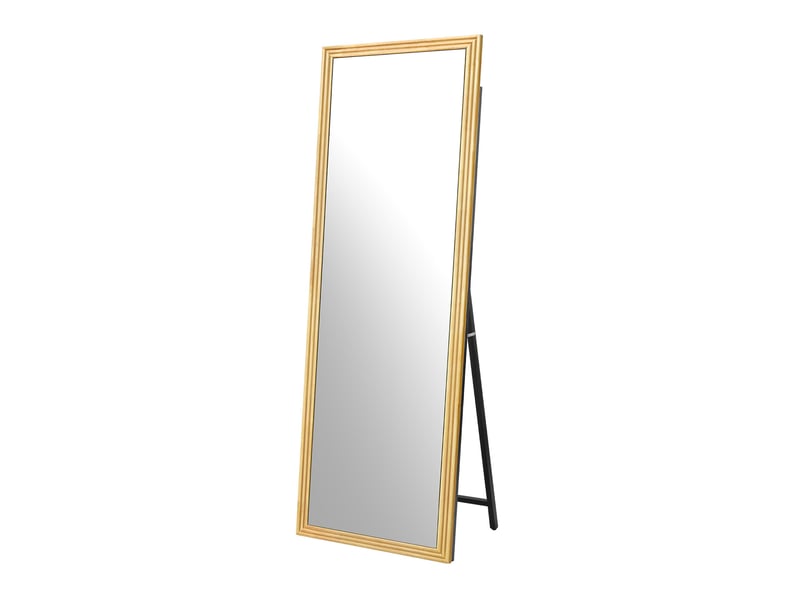  Miroir sur pied 160x50 cm avec cadre en bois marron et support métallique réglable  - Conforama A