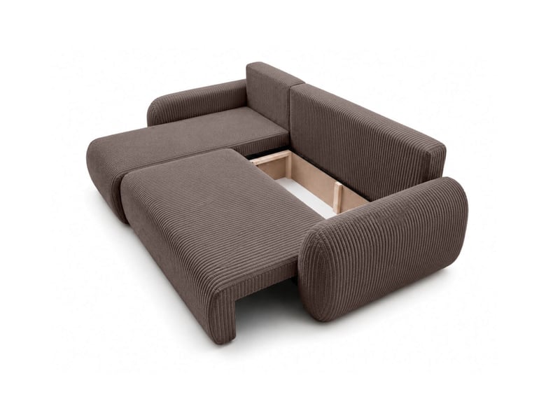 Alya - canapé d'angle convertible et réversible 3 places en velours côtelé - Conforama D