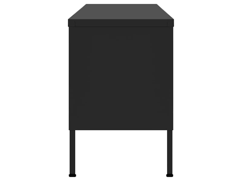  Meuble tv - banc tv - meuble de rangement noir 105x35x50 cm acier  - Conforama D