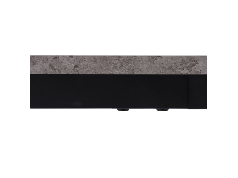  Table à manger 140x80 cm, de forme rectangulaire, coloris gris et noir, à l'aspect marbré, pied en métal, plateau en fibres de bois  - Conforama E