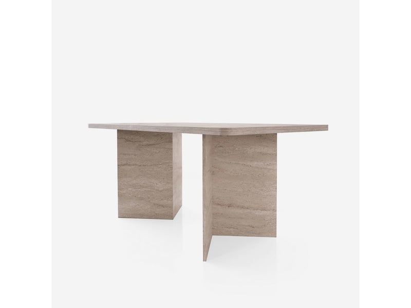  Table à manger rectangulaire effet pierre loft  - Conforama C