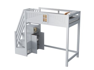 Lit mezzanine 90x200 cm STILVORA   coloris gris