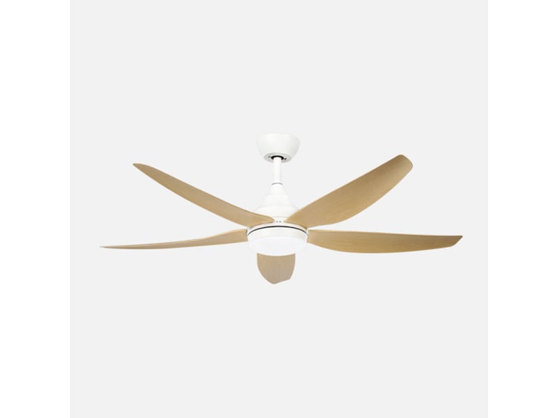  Ventilateur de plafond fabrilamp elda dc blanchêtre 5 pales 6 vitesses led 18 w télécommande 262591568 - Conforama A