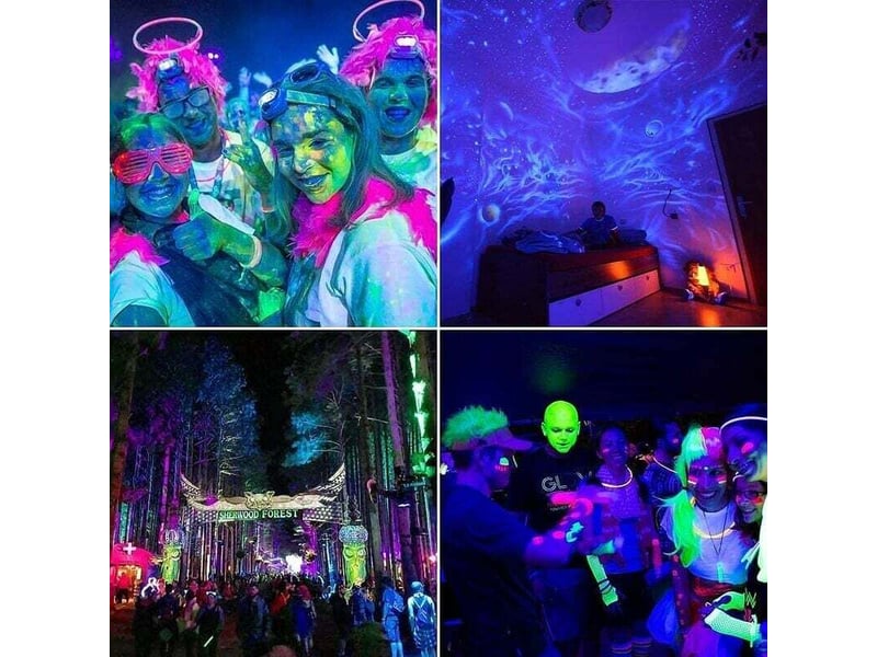  Un ensemble de 2 projecteurs led uv 100w – éclairage uv adapté aux aquariums, aux fêtes et aux spectacles – longueur d'onde 395-400, noir YSK0001510LY - Conforama B