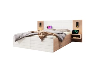 Lit avec rangement 140x200 cm HAUSS SPOLE coloris bicolore