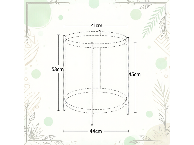 Table d’appoint ronde 44.00x44.00x53.00 cm à 2 plateaux amovibles en métal blanc crème - Conforama E