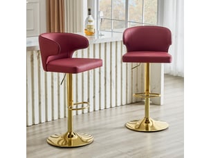 tabouret de bar assise réglable en hauteur  <strong>HAUSS SPOLE</strong>  - rouge hauteur d'assise 85 cm vendu Par paire