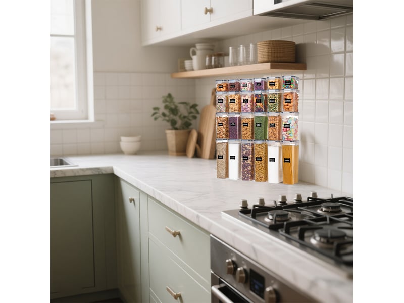  Lot de 24 boîtes de conservation alimentaires hermétiques en pp avec couvercles transparents pour cuisine chicfurn  - Conforama D