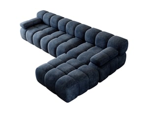 Canapé d'angle compressé réversible fixe <strong>MODFU</strong> <strong></strong> 4 places Tissu bleu