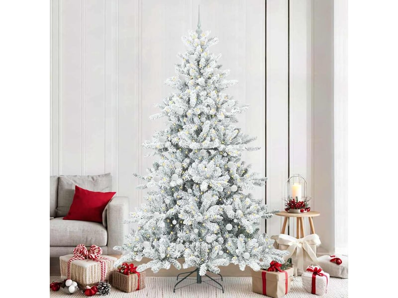  Sapin de noël, arbre de noël artificiel à branches articulées blanc 240 cm cf61075  - Conforama B