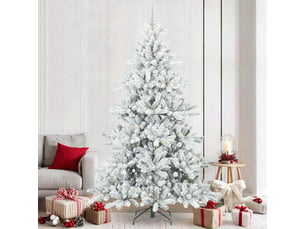 Sapin de noël, arbre de noël artificiel à branches articulées blanc 240 cm cf61075