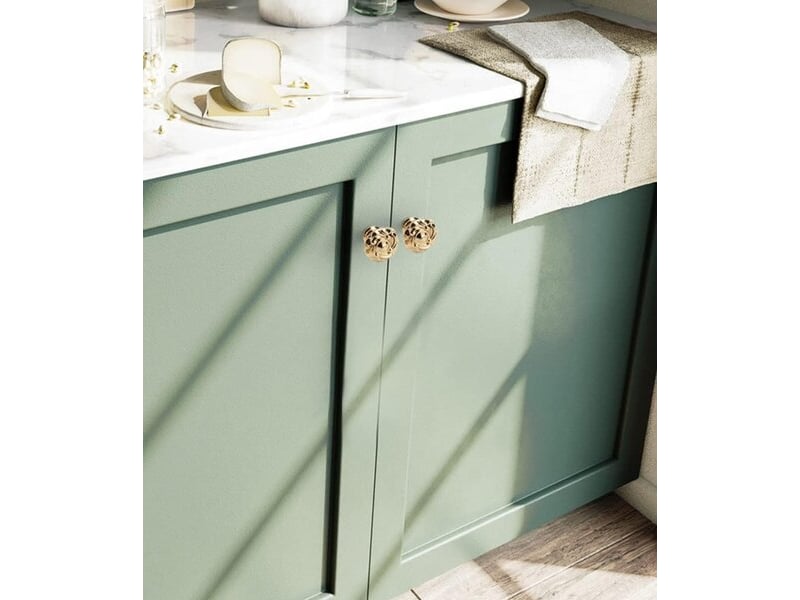  Lot de 2 poignées anciennes en bronze à motif floral, poignées dorées en métal pour meubles, cuisine et commodes  - Conforama A