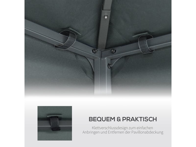 Toit de remplacement pour pavillon 3x3 m - polyester 180 gm² - déperlant - protection uv - 8 œillets 300x300x18cm - Conforama D