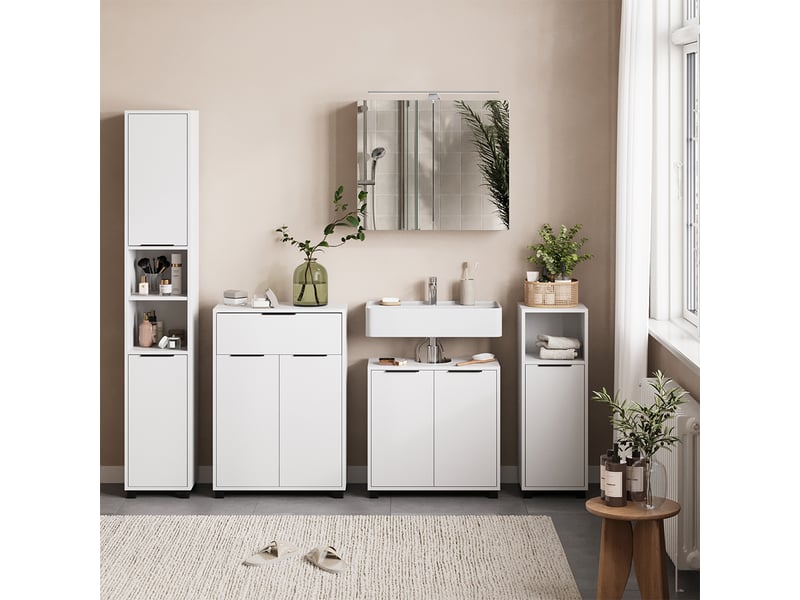 Vicco meubles bain, blanc, 5 pièces  - Conforama C
