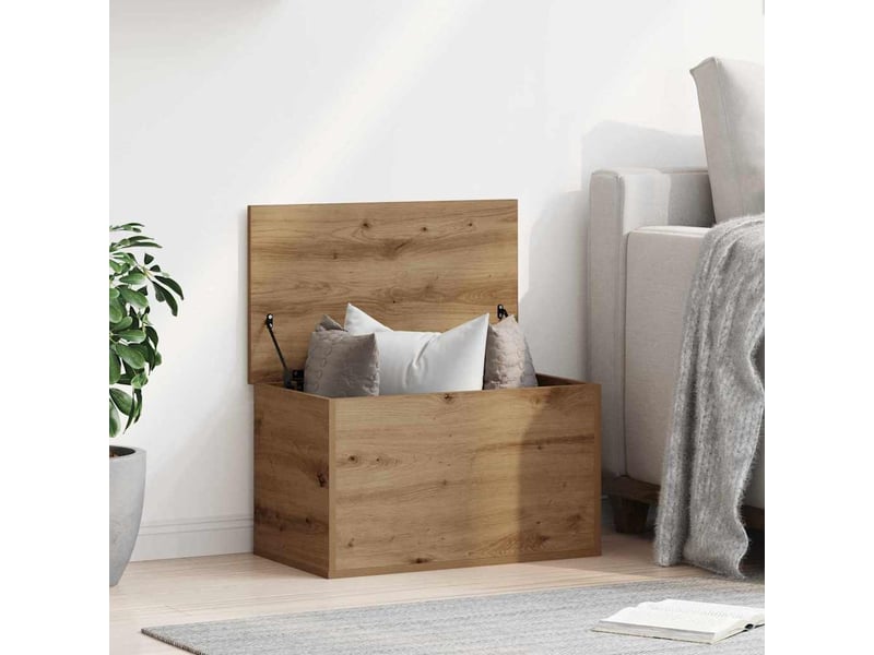 Boîte de rangement, coffre de rangement chêne artisanal 60x35x35 cm - Conforama B