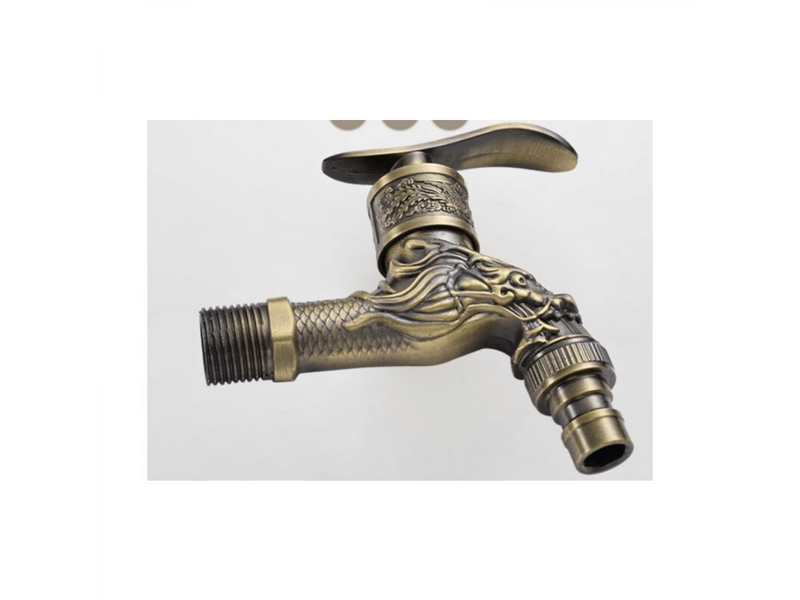  Robinet de machine à laver de piscine à vadrouille froide simple antique, robinet de balcon extérieur à 4 points, robinet rétro en bronze 10*10.8cm  - Conforama C