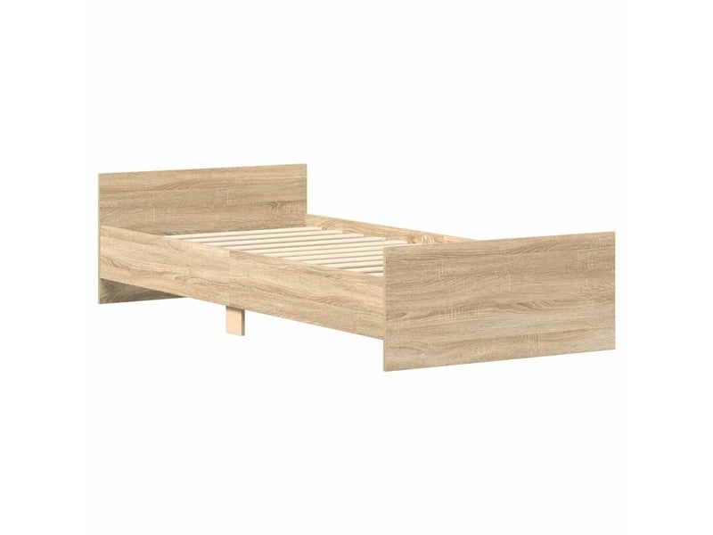  Lit simple- lit adulte -  cadre de lit sans matelas chêne sonoma 90x200 cm  - Conforama C