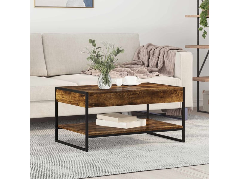  Table basse - table de salon - table à thé chêne fumé 80 x 50 x 40 cm bois d'ingénierie  - Conforama B