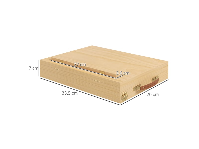  Chevalet de table en bois avec tiroir de rangement pour des toiles jusqu'à 24,5 cm pour adultes bois débutants naturel  - Conforama C