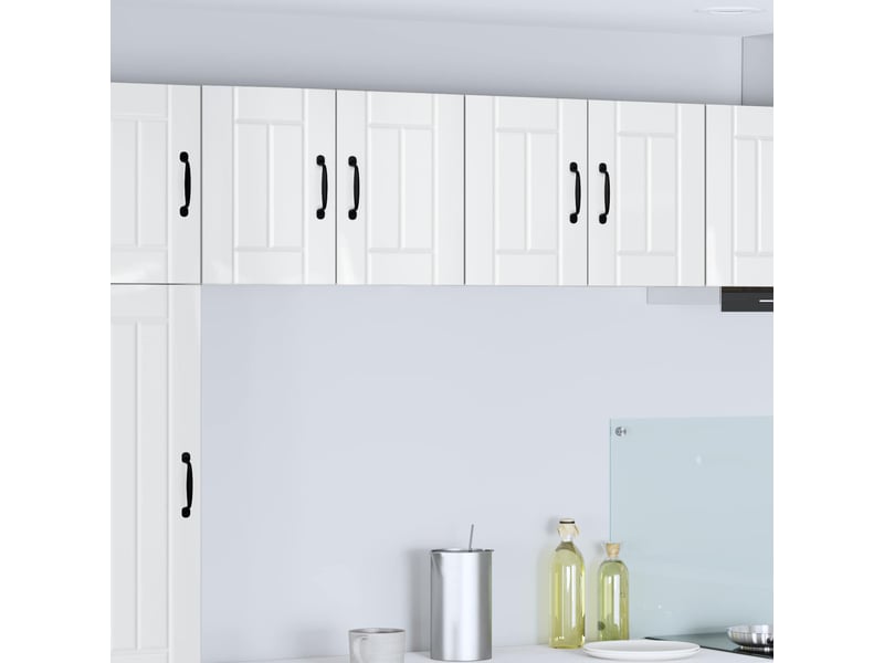  Meuble mural de cuisine, armoire de cuisine 2 pcs blanc brillant bois d'ingénierie shl2050  - Conforama B