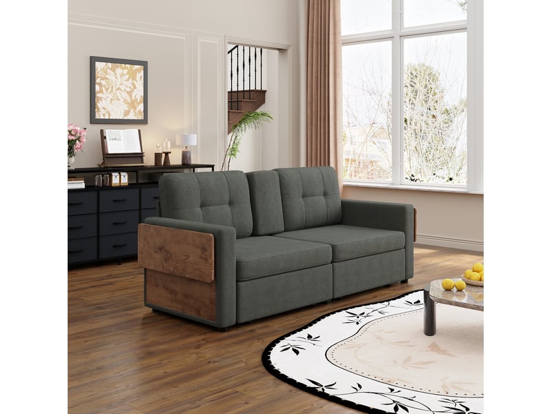  Canapé 2 places avec rangement et tablettes réglables homvra  - Conforama C