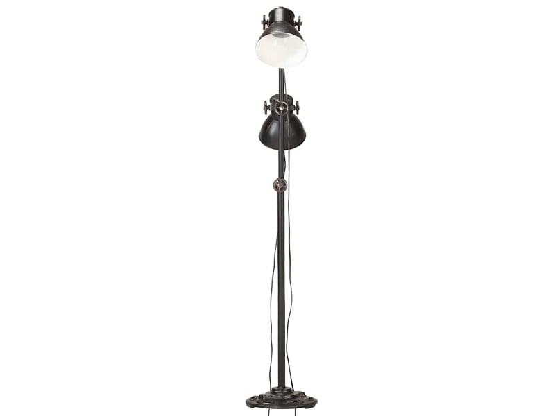  Lampadaire avec 2 abat-jour noir e27 fonte  - Conforama D