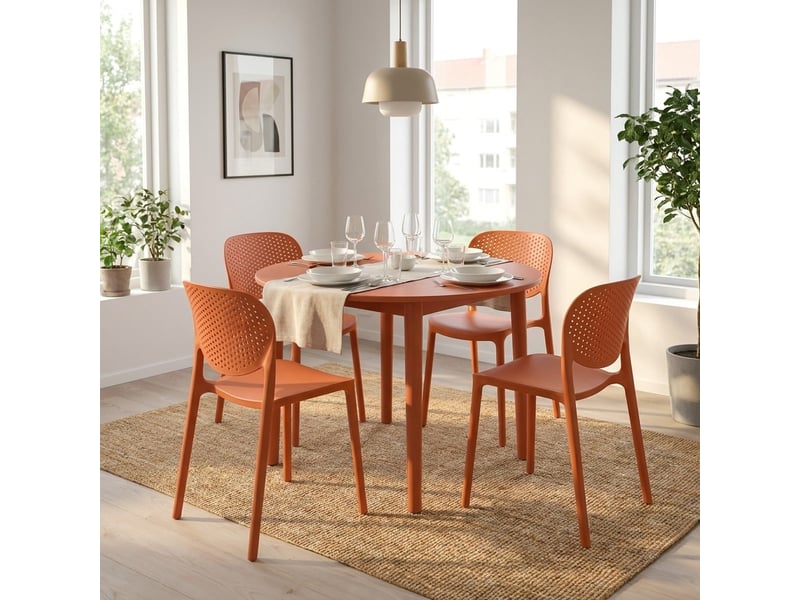  Lot de 2 chaises de salle à manger empilables marcelli - rouge  - Conforama B