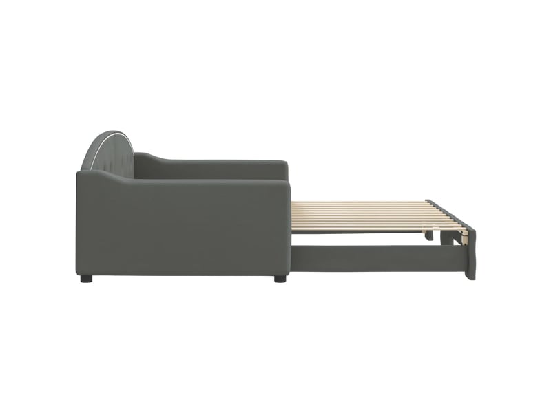  Lit simple- lit adulte -  lit de jour avec gigogne sans matelas gris foncé 100x200 cm  - Conforama C