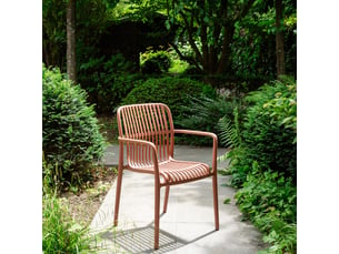 Chaise de jardin en résine terracotta paloma