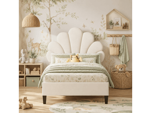Lit simple 90x190 cm YELENARO coloris beige
