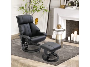 Fauteuil de relaxation inclinable 76 x 80 x 102 cm – noir – pivotant 360° avec repose-pied et massage