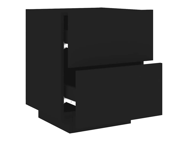  Table de chevet - cabinet de chevet - table de nuit avec lumières led noir bois d'ingénierie  - Conforama E