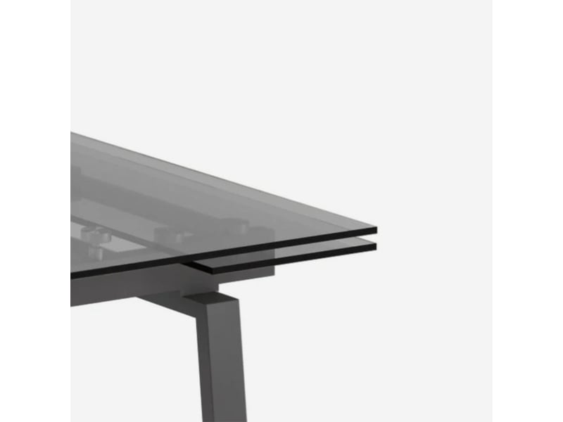 Table extensible en verre trempé 140200x80 jackson - gris - Conforama C