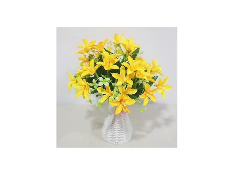  Fleur artificielle facile d'entretien, surface lisse, composition florale en soie synthétiquerose  - Conforama B