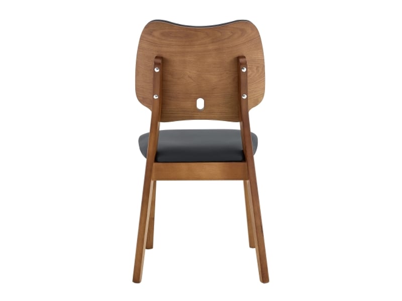  Set de 2 chaises de salle à manger en bois, dos en papillon, assise rembourrée, design moderne, sans table  - Conforama E