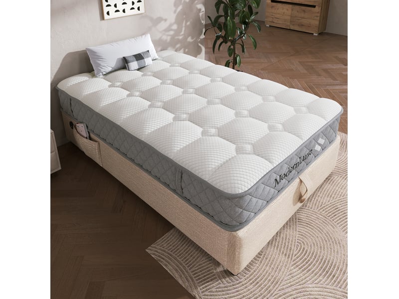  Matelas 90x200 cm à ressorts ensachés 7 zones h3 coloris blanc  - Conforama D