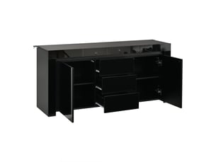 Buffet 2 porte(s) 3 tiroir(s) KORFEE - 140 cm coloris noir
