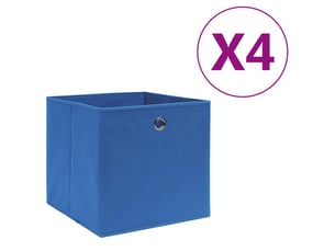 Boîtes de rangement 4 pcs tissu intissé 28x28x28 cm bleu