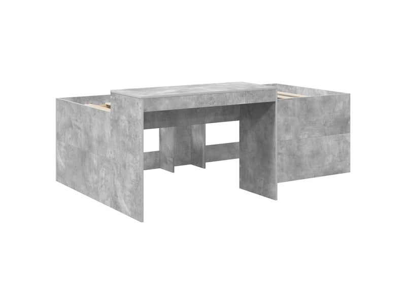  Lit haut pour enfants - lit jeune avec bureau gris béton 90 x 200 cm  - Conforama C
