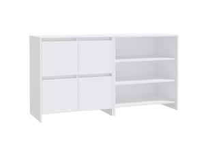 Buffets 2 pcs - bahut - meuble de rangement blanc bois d'ingénierie