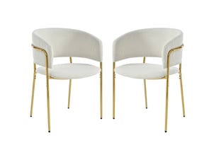 Lot de 2 chaises de salle à manger 55x55x80 cm, pieds inclinés, chaise contemporaine, patins réglables, velours côtelé beige