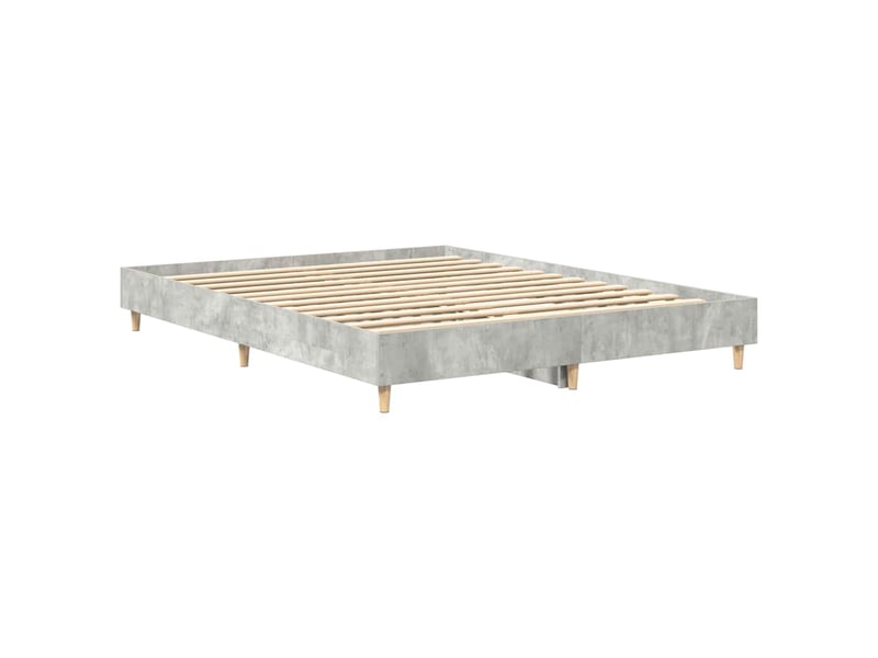  Lit double- lit adulte -  cadre de lit sans matelas gris béton 150x200 cm bois ingénierie  - Conforama C