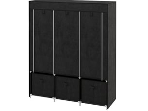 Armoire pliante 125x43x162,5 cm avec 3 tiroirs métal noir